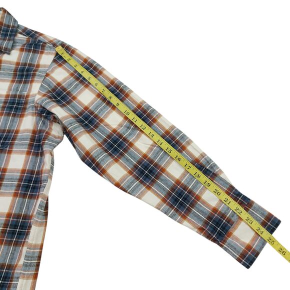 RedHead Flannel Shirt Mens Large Brown Blue Plaid Long Sleeve Cotton Outdoor - Picture 12 of 12
